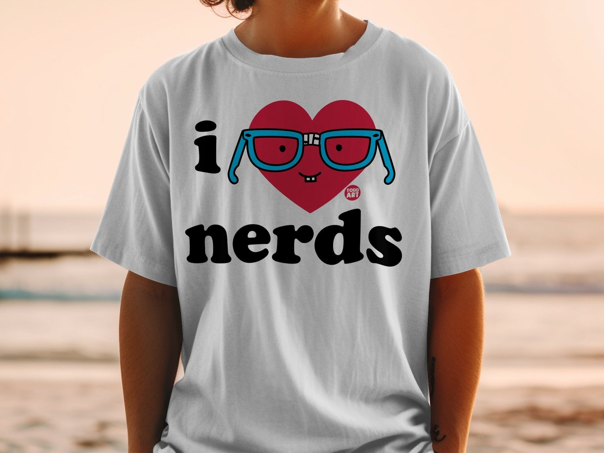 I Heart Nerds Graphic Tee Fun Geeky Shirt