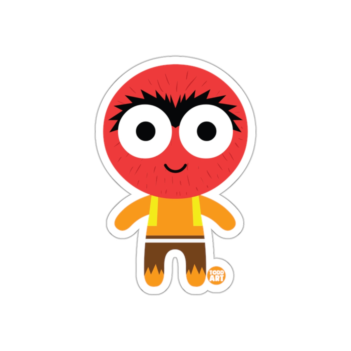 Cute Cartoon Character with Big Eyes Sticker