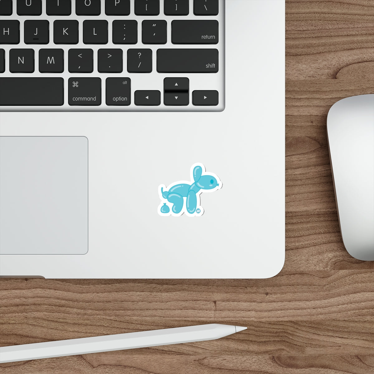 Cute Light Blue Balloon Animal Dog Graphic Stickers