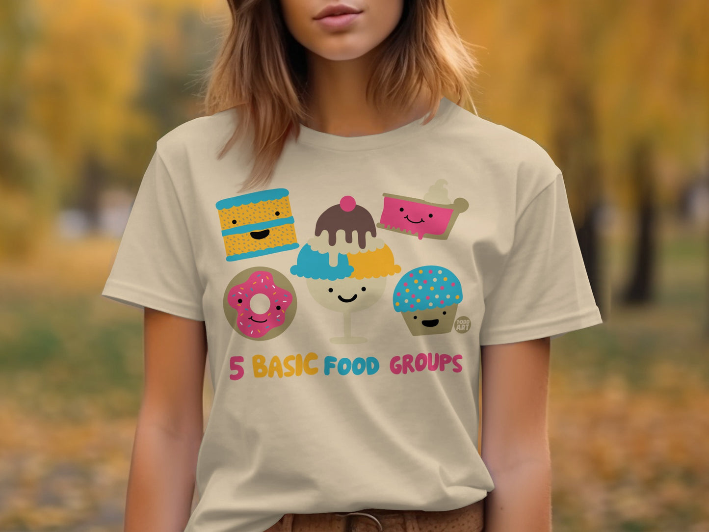 5 Basic Food Groups Cute Sweets Graphic T-Shirt