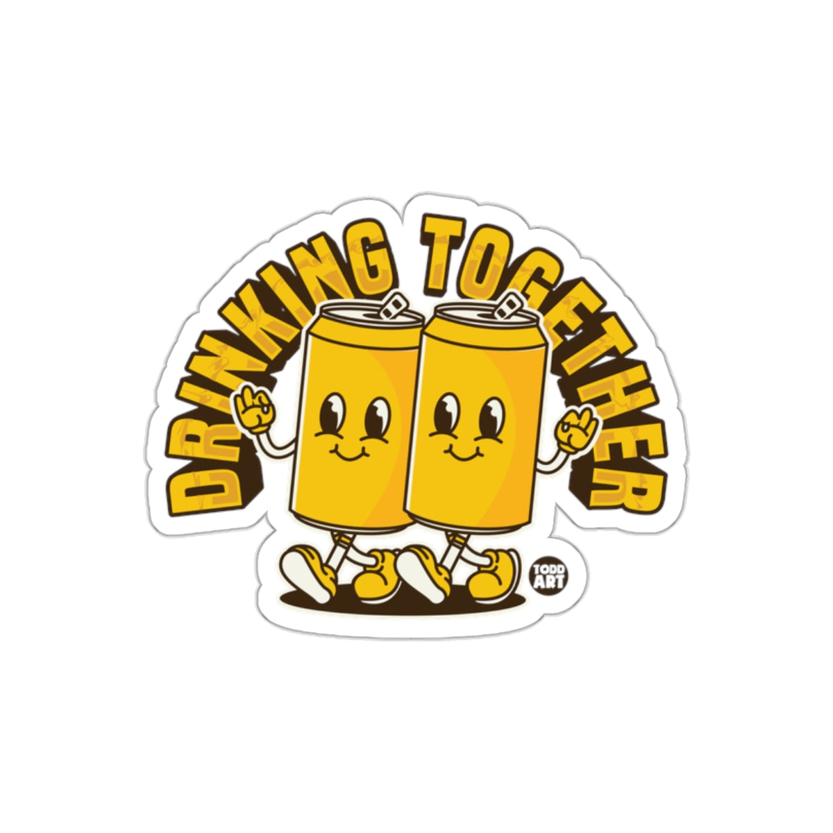 Drinking Together Cute Sticker Fun Beverage Design
