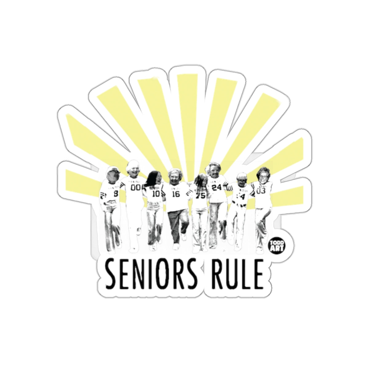 Seniors Rule Football Team Sticker