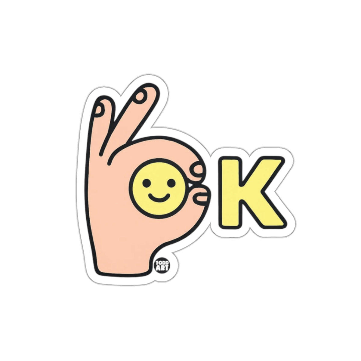Smiley OK Hand Gesture Sticker for Laptops and Notebooks