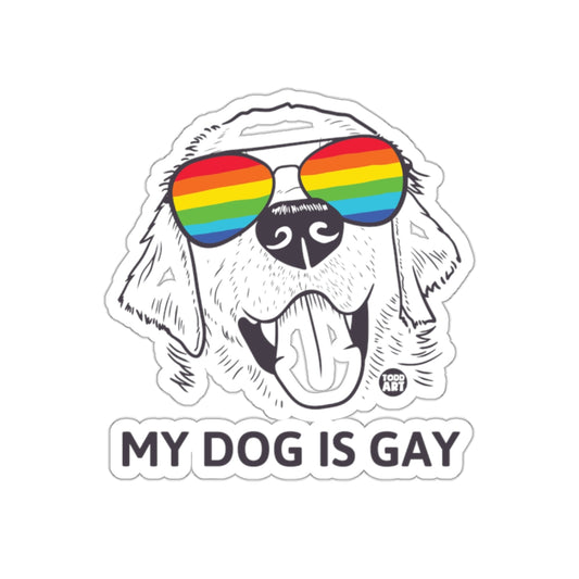 My Dog Is Gay Rainbow Sunglasses Dog Sticker