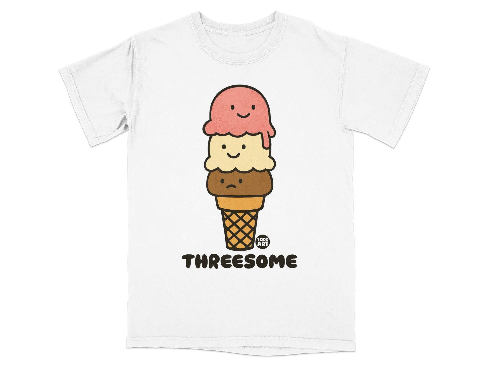 Cute Triple Scoop Ice Cream Design T-shirt