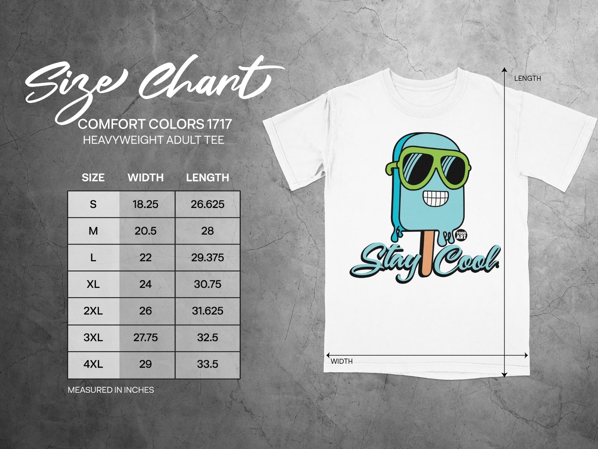 Stay Cool Popsicle Graphic Heavyweight Adult Tee