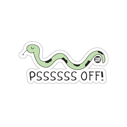 Cute Snake Says Psssssss Off Design by Todd Art Stickers