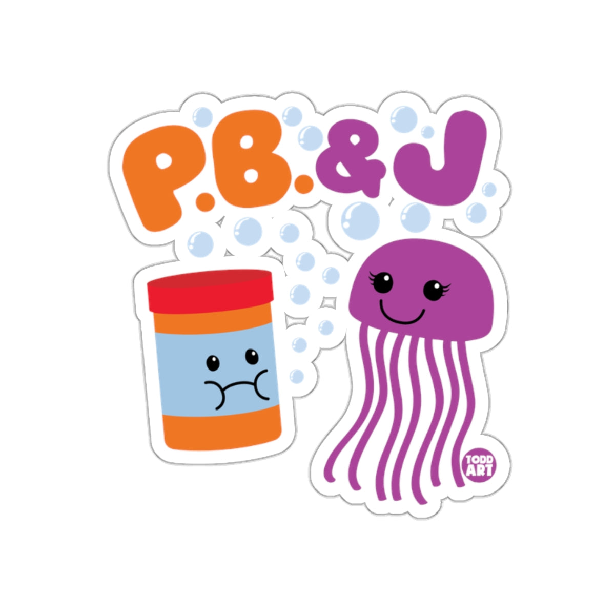 Cute P.B.&J Peanut Butter and Jelly Sticker Design