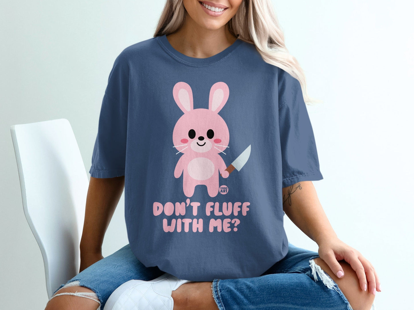 Cute Bunny Don't Fluff With Me Graphic T-Shirt