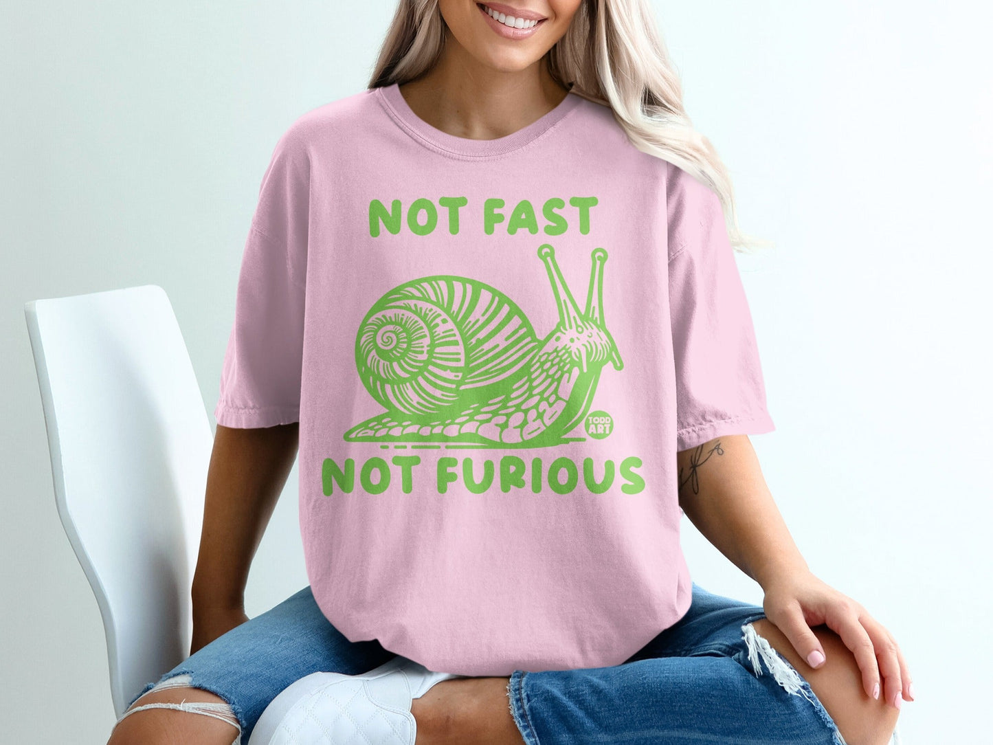 Not Fast Not Furious Snail Graphic T-Shirt