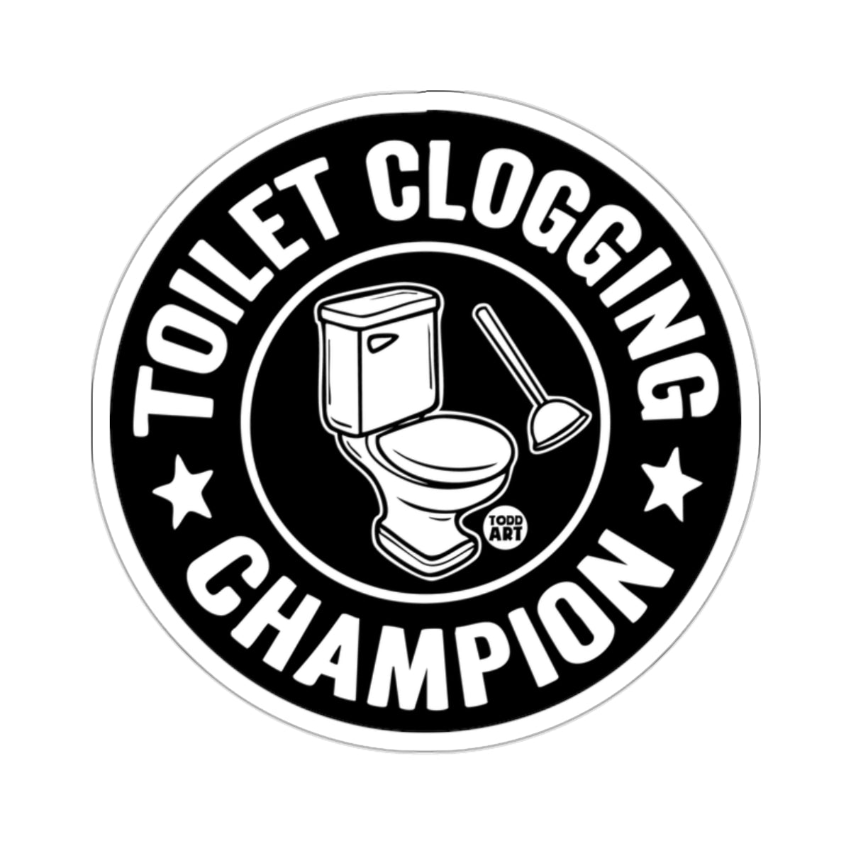 Toilet Clogging Champion Humorous Award Emblem 
