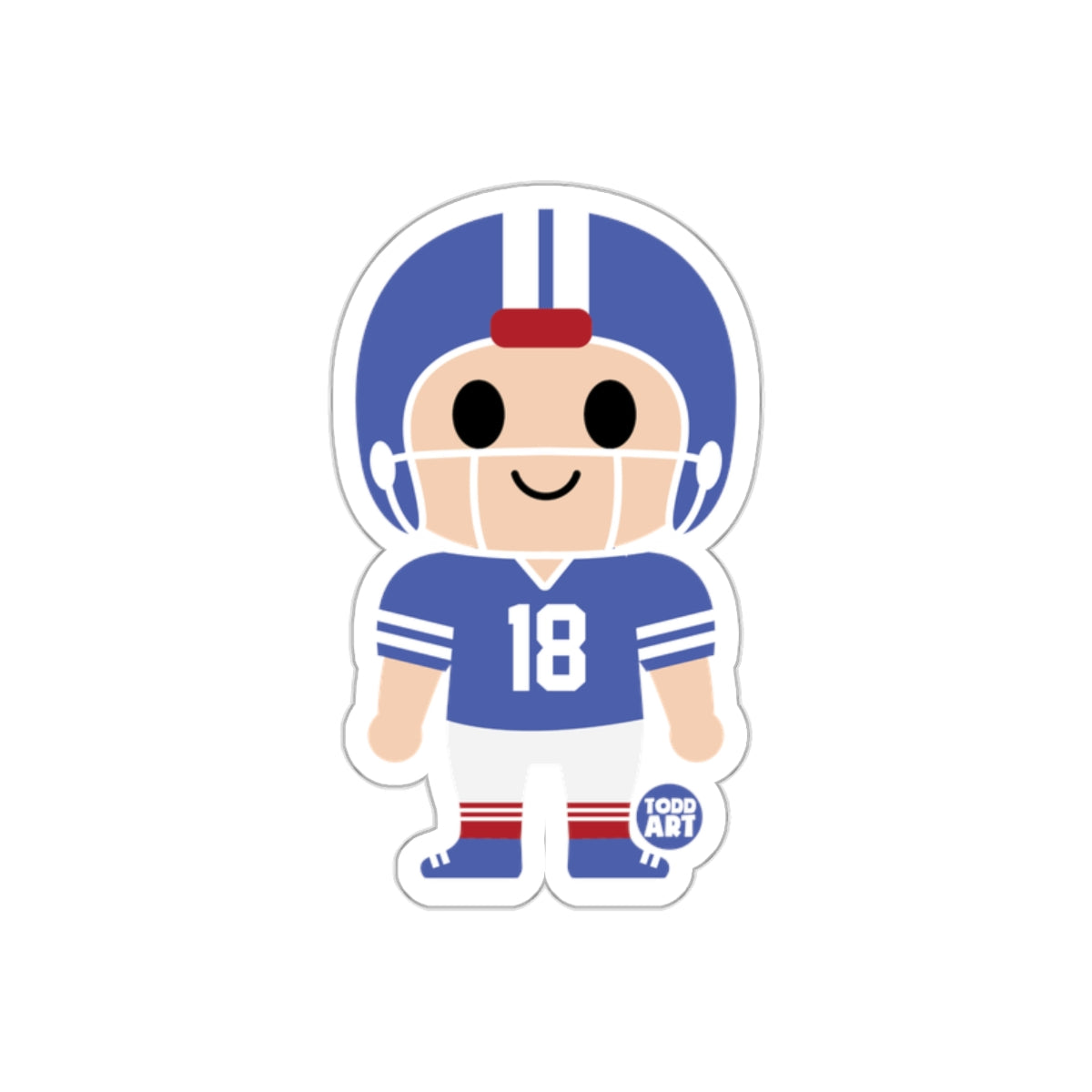 Cute Football Player Character Sticker for Sports Fans