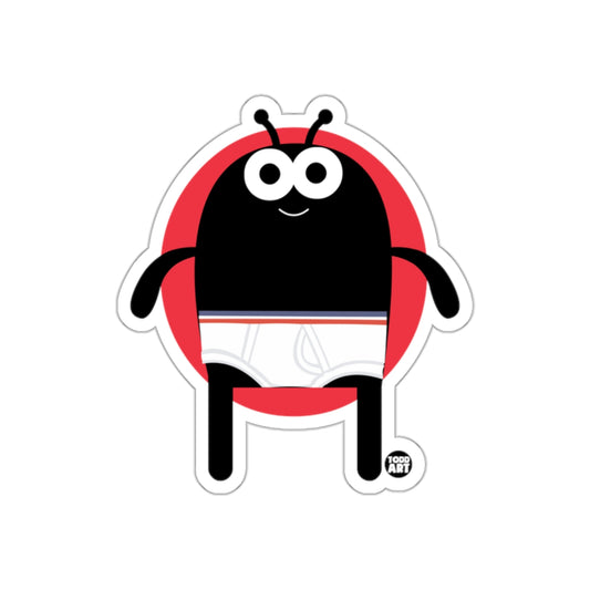 Cute Cartoon Character with Red Circle Sticker