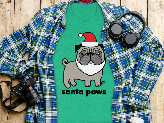 Santa Paws Festive Graphic Tee for Dog Lovers
