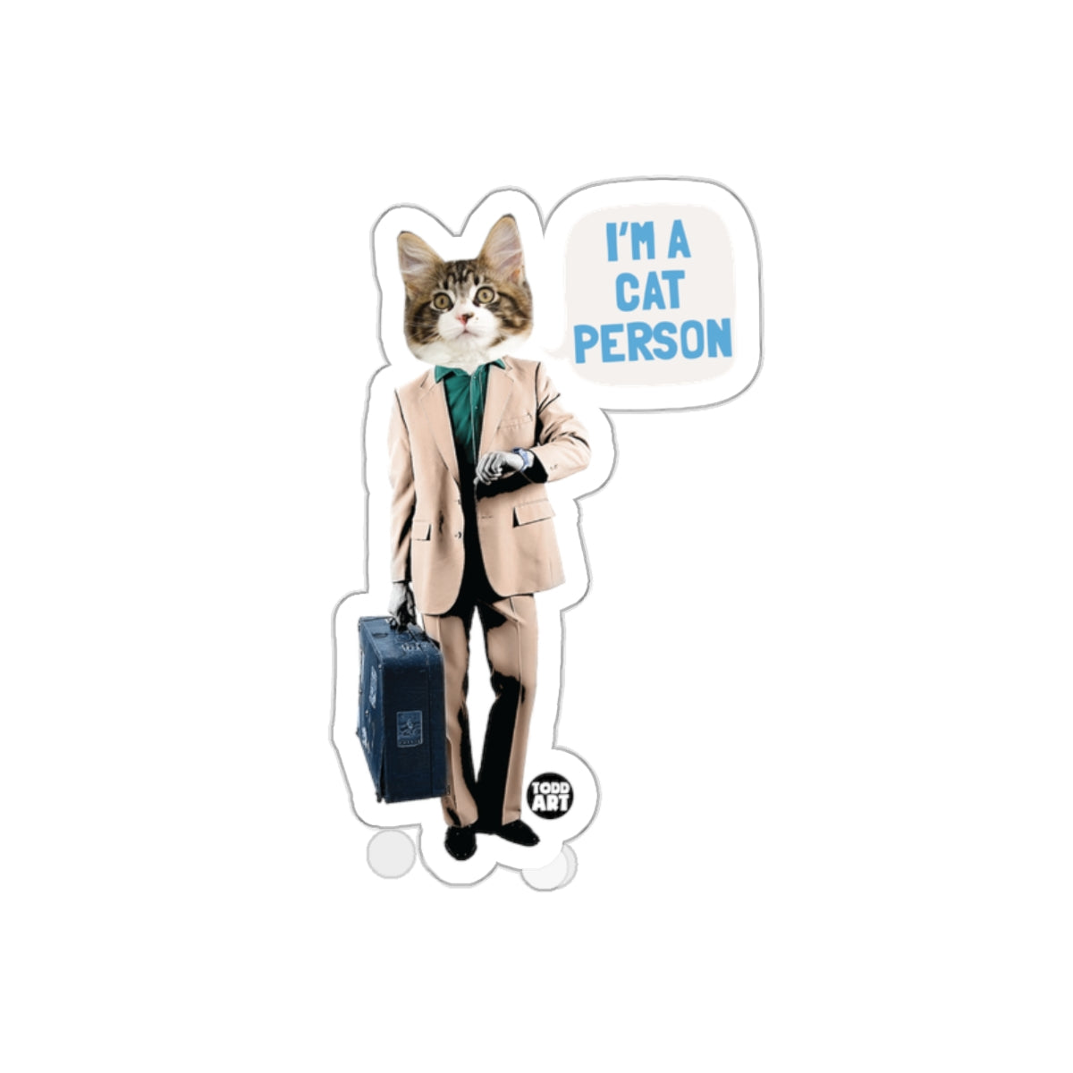 I'm A Cat Person Suitcase Holding Cat Sticker