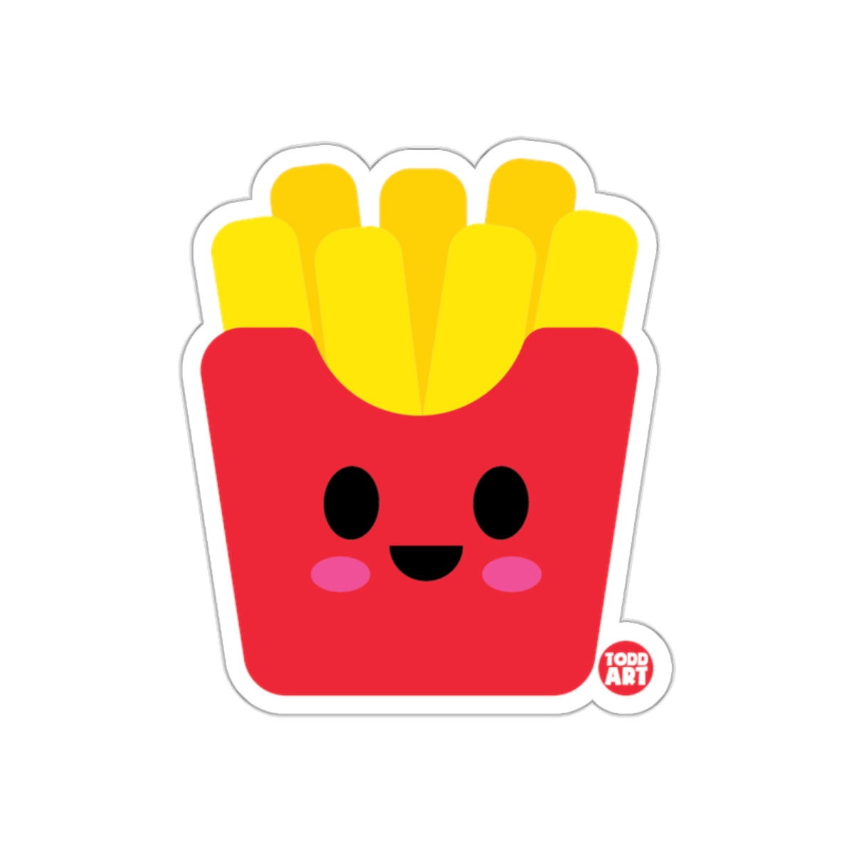 Cute Smiling French Fries Design Sticker Product