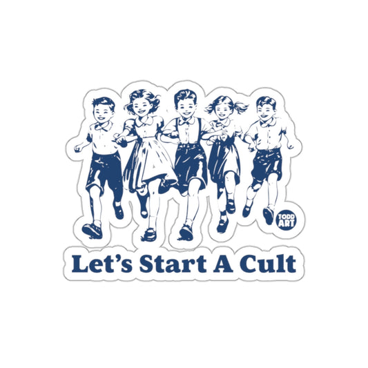 Let's Start A Cult Running Kids TODD ART Logo sticker