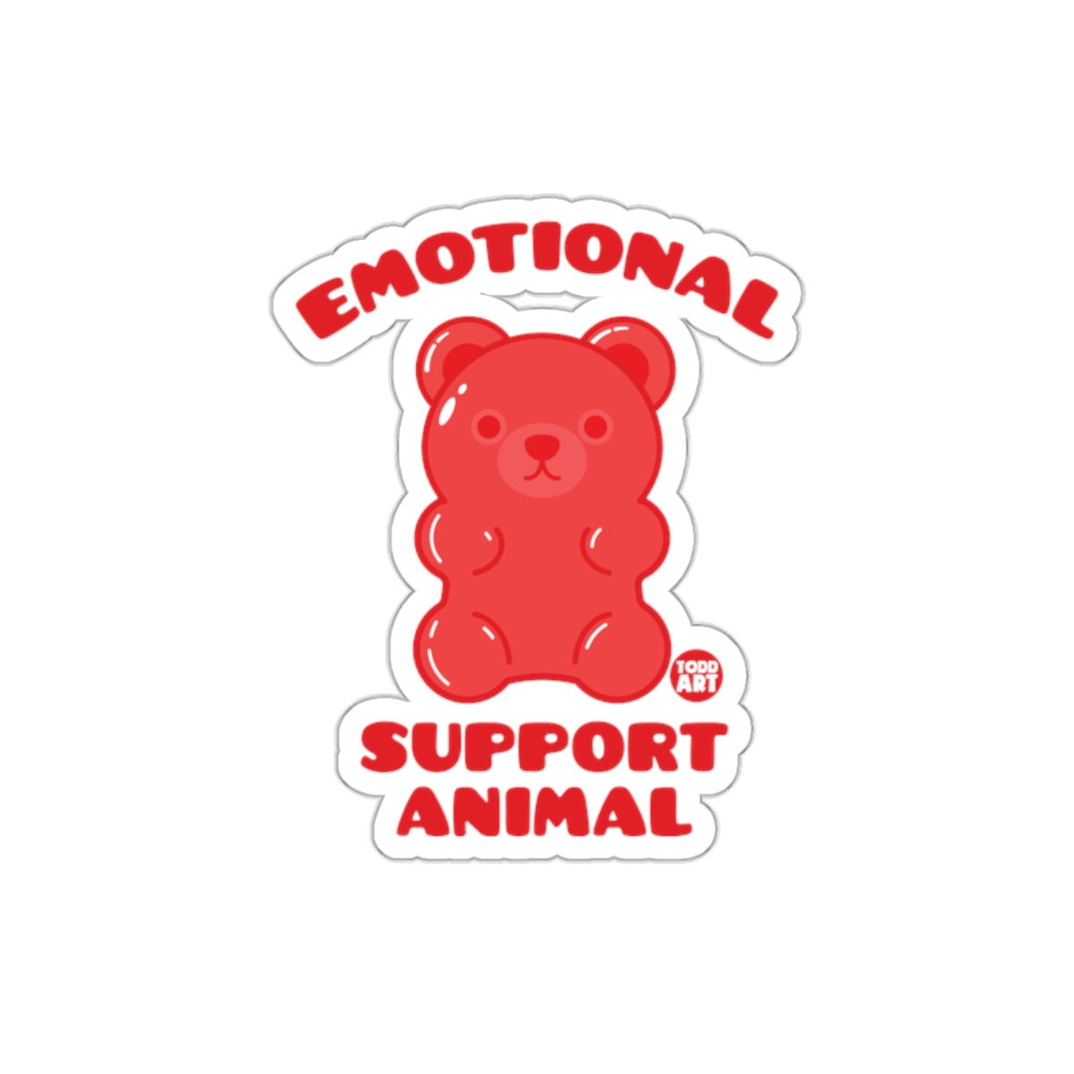 Emotional Support Animal Red Bear Sticker