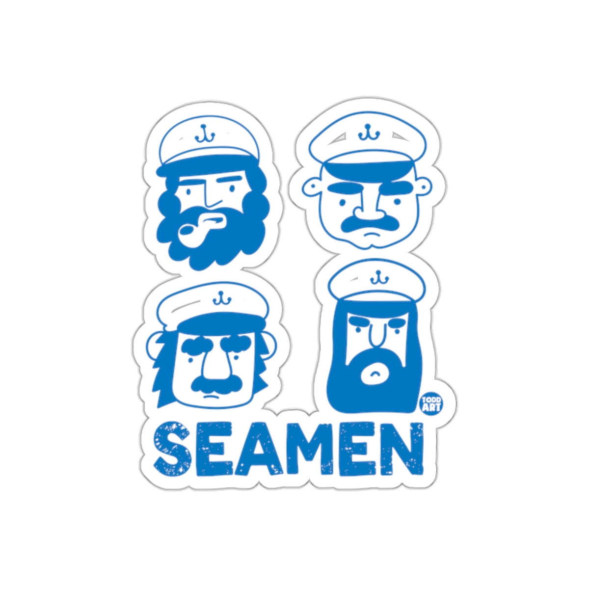 Four Cartoon Seamen Character Graphic Sticker