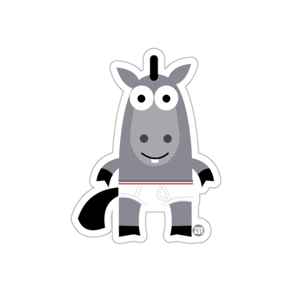 Cute Cartoon Horse Character Sticker for Kids