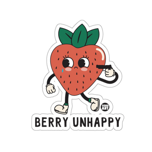 Berry Unhappy Funny Strawberry Graphic Design Sticker