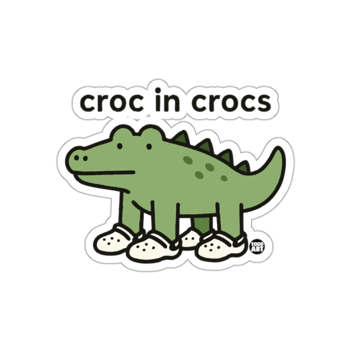 Croc in Crocs Funny Cartoon Alligator Wearing Footwear Stickers