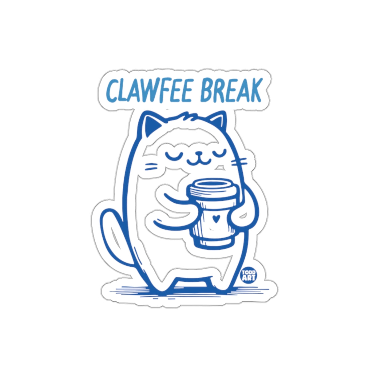 Clawfee Break Cat Illustration Coffee Lover Gift Stickers