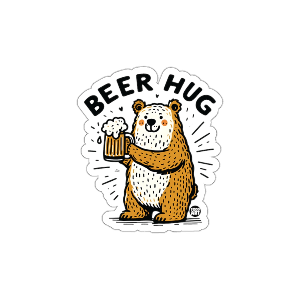 Cute Bear Holding a Beer Sticker Decorative Item