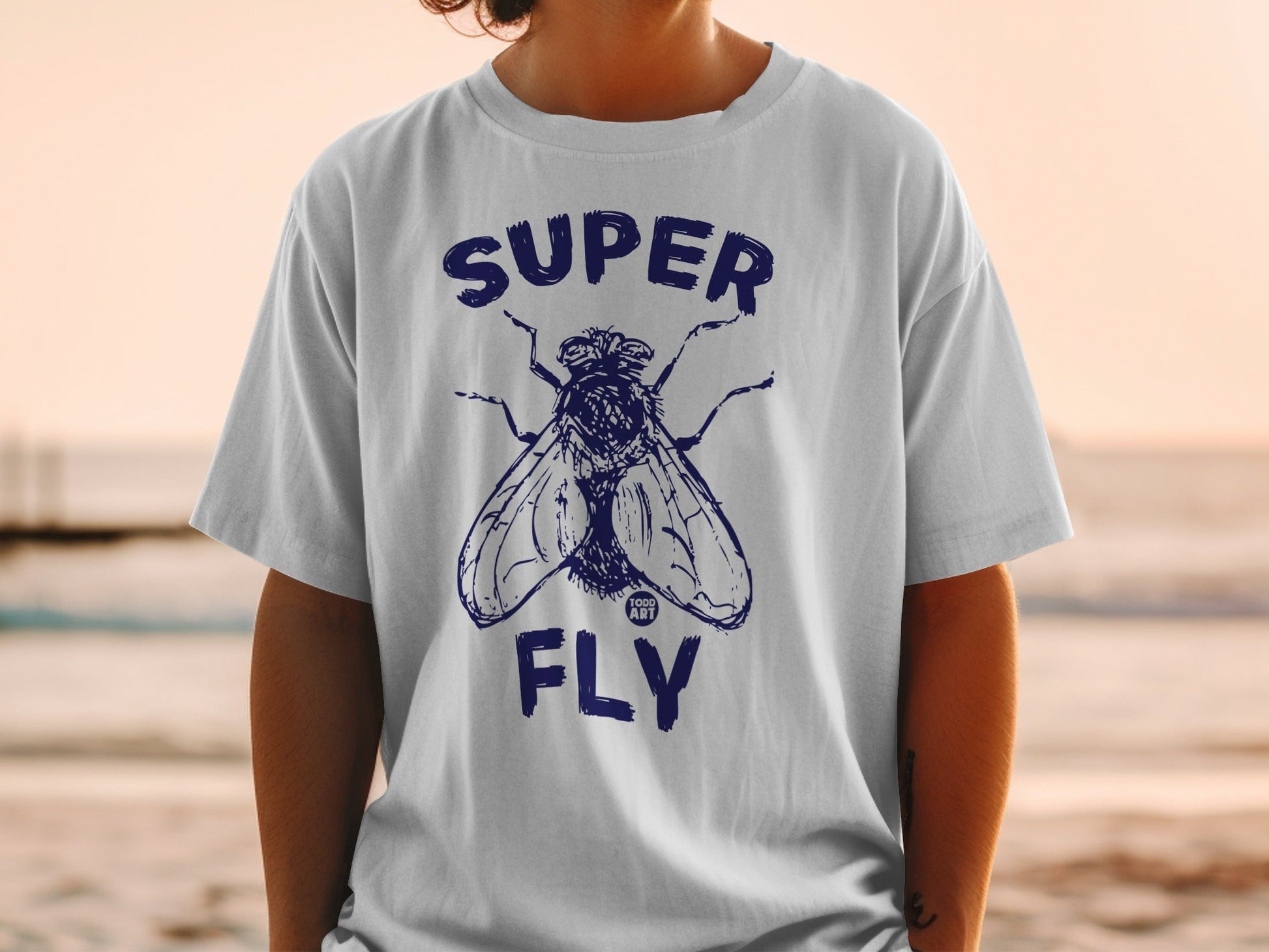 Super Fly Graphic Print White T-Shirt Product