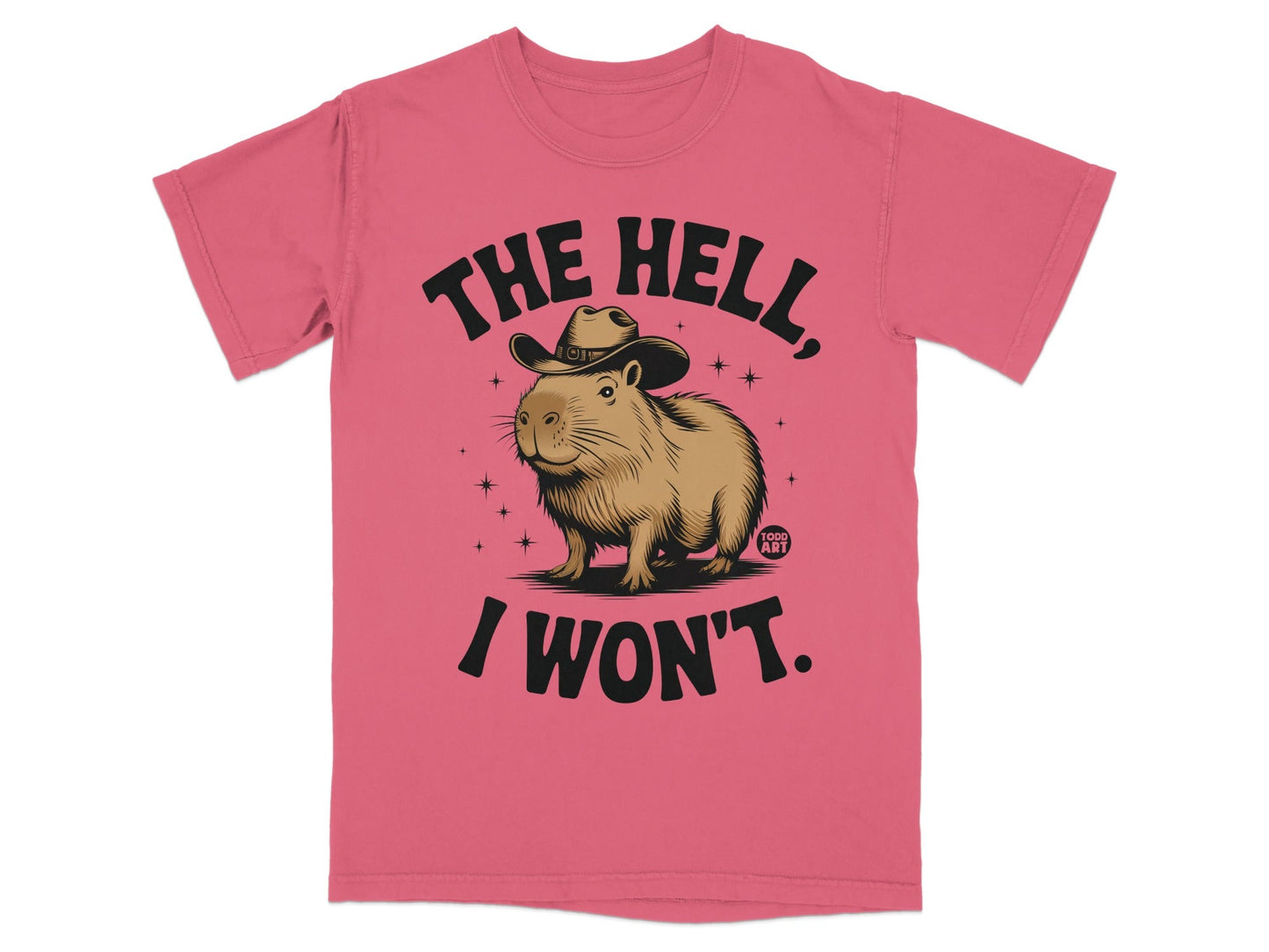 The Hell I Won't Capybara Illustration T-shirt