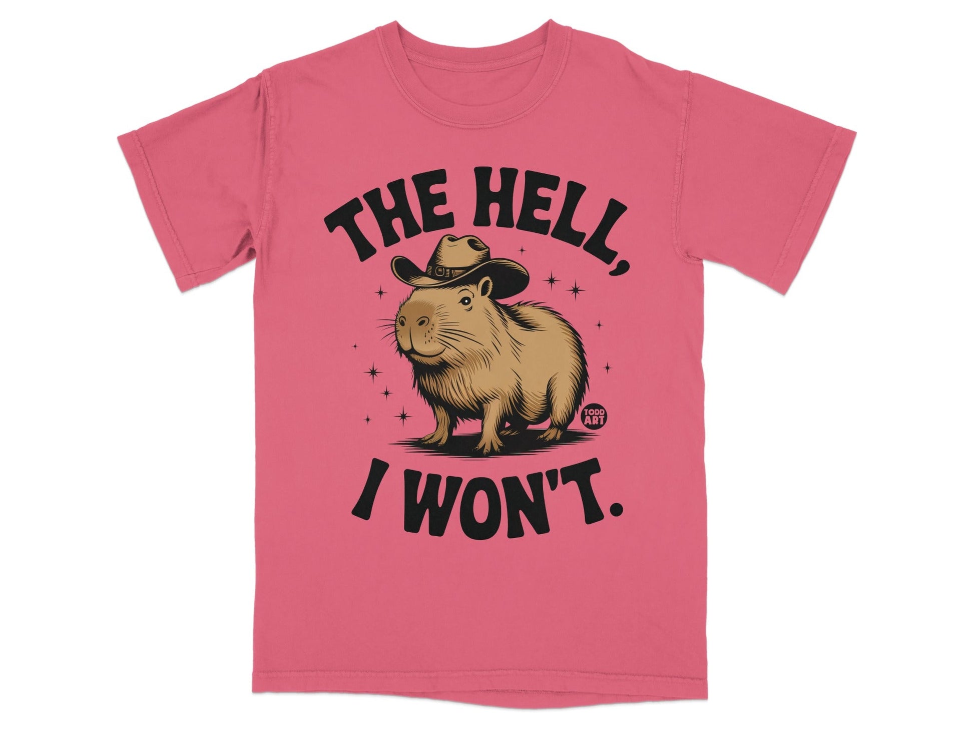 The Hell I Won't Capybara Illustration T-shirt