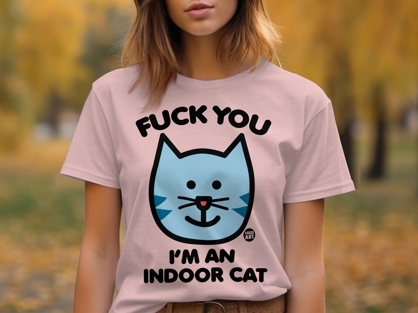 Funny Blue Cat Indoor Cat Saying Tee Shirt product