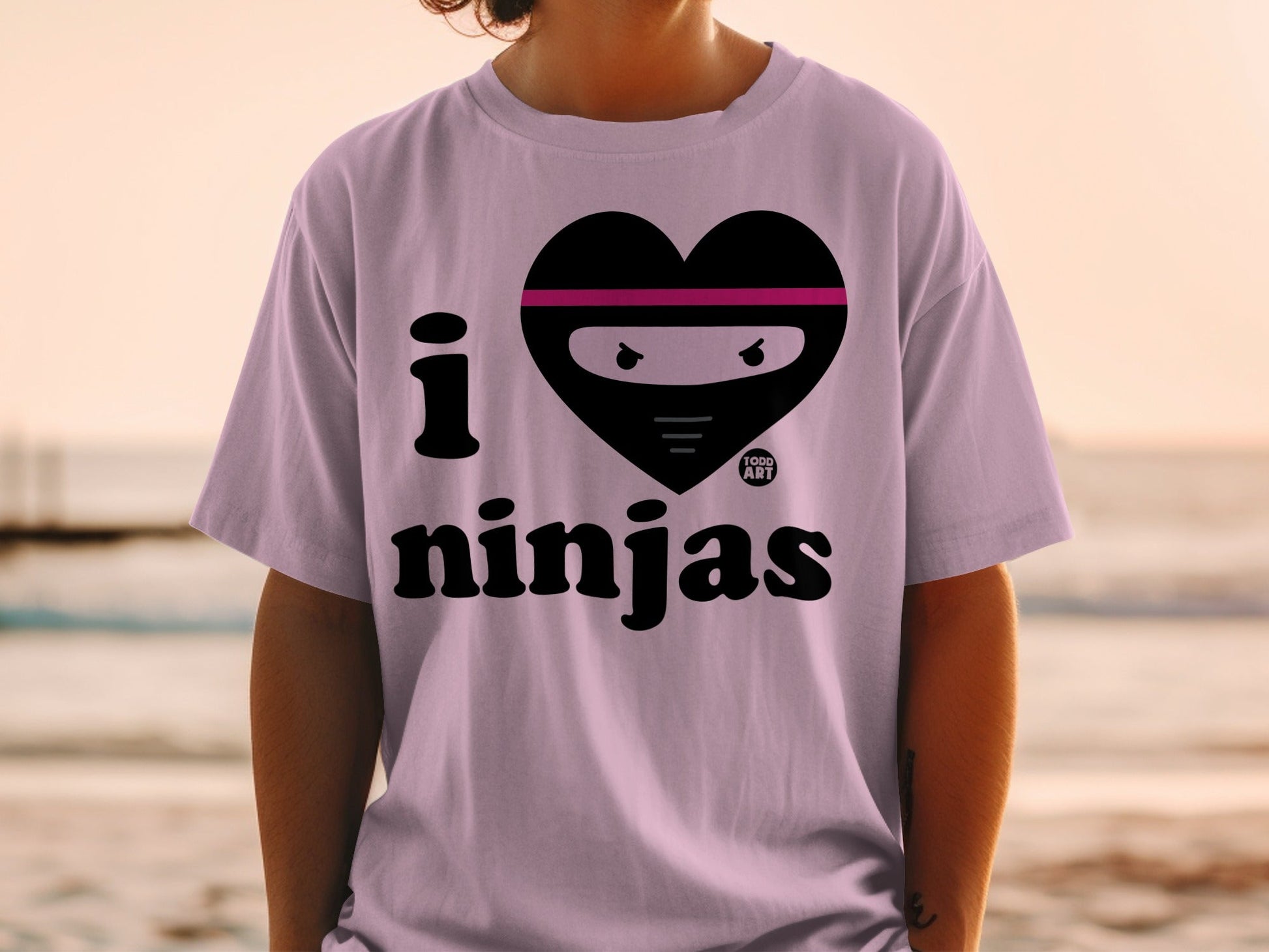 I Love Ninjas Graphic Tee Fun Casual Shirt