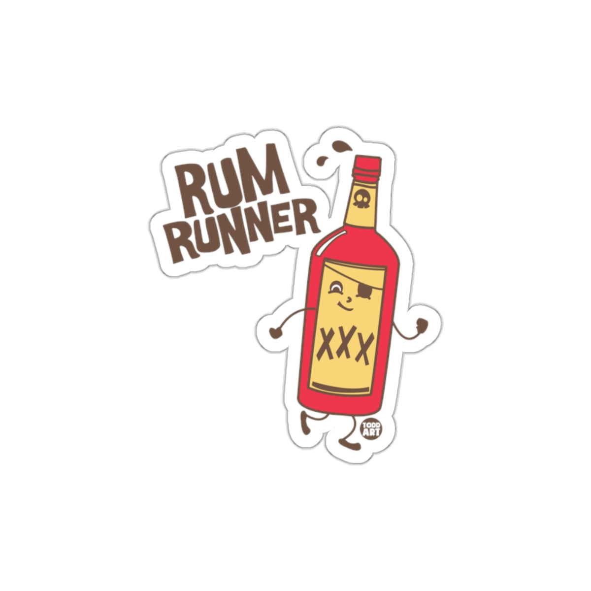 Rum Runner Cute and Funny Sticker Design