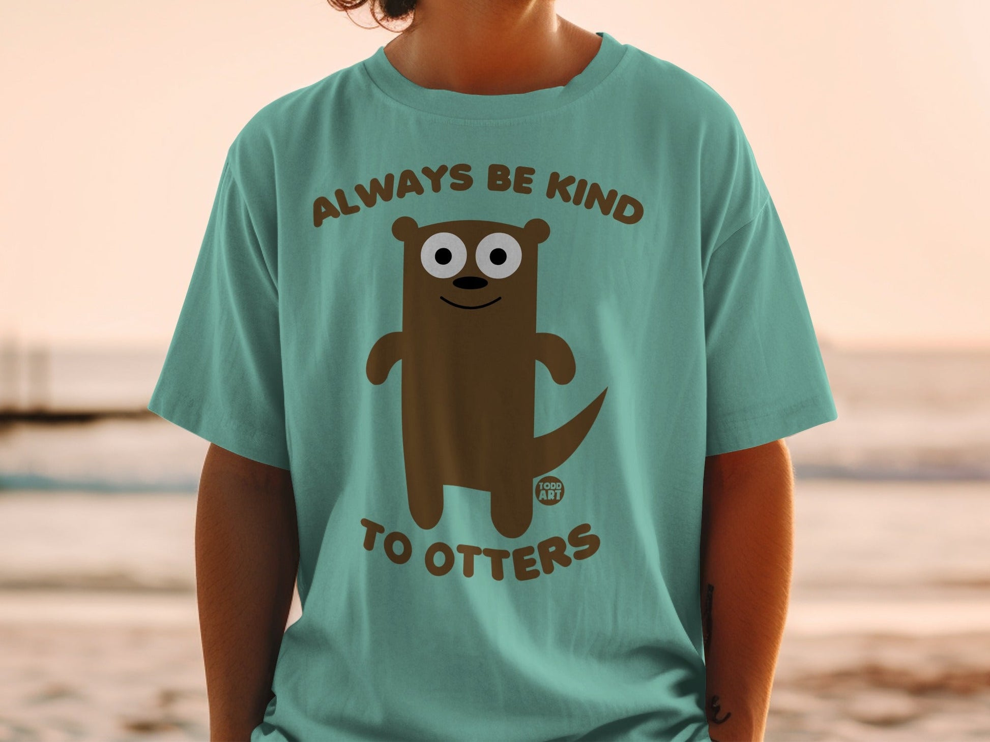 Always Be Kind To Otters Cute Cartoon Graphic Shirt