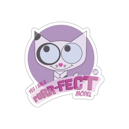 Yes I Am A Purr-fect Model Cat Sticker