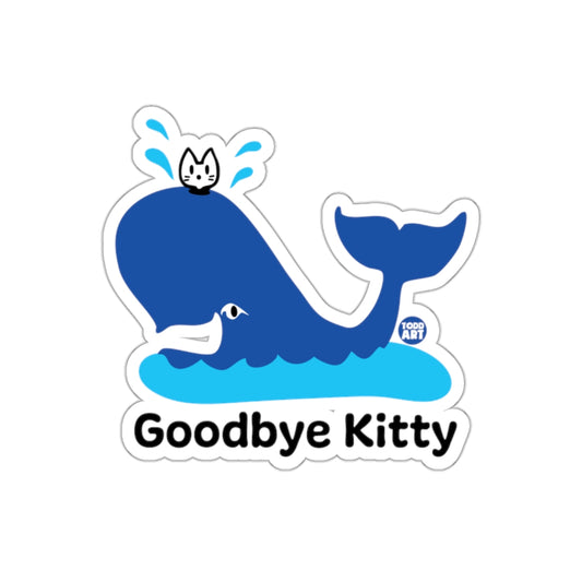 Goodbye Kitty Whale with Cat Humorous Sticker