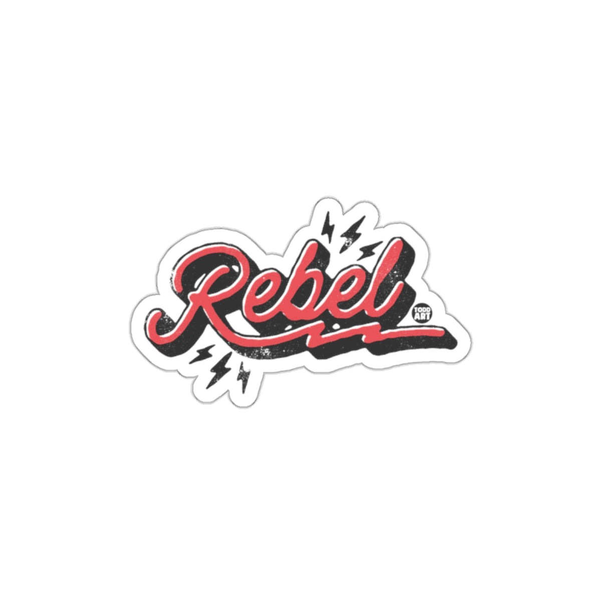Rebel Todd Art Lightning Bolt Design Sticker