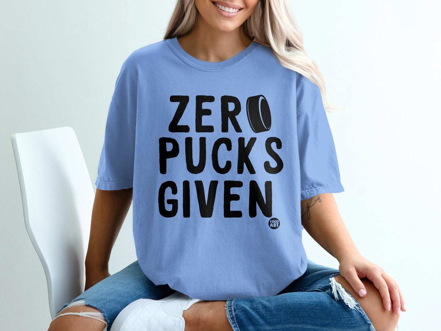 Zero Pucks Given T-Shirts, Funny Hockey Fan Tee, Sarcastic Ice Hockey Apparel, Game Day Shirt, Goalie Player Coach Gift, Humorous Puck