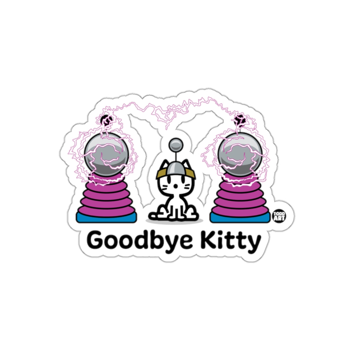 Electric Goodbye Kitty Artwork Sticker for Collectors