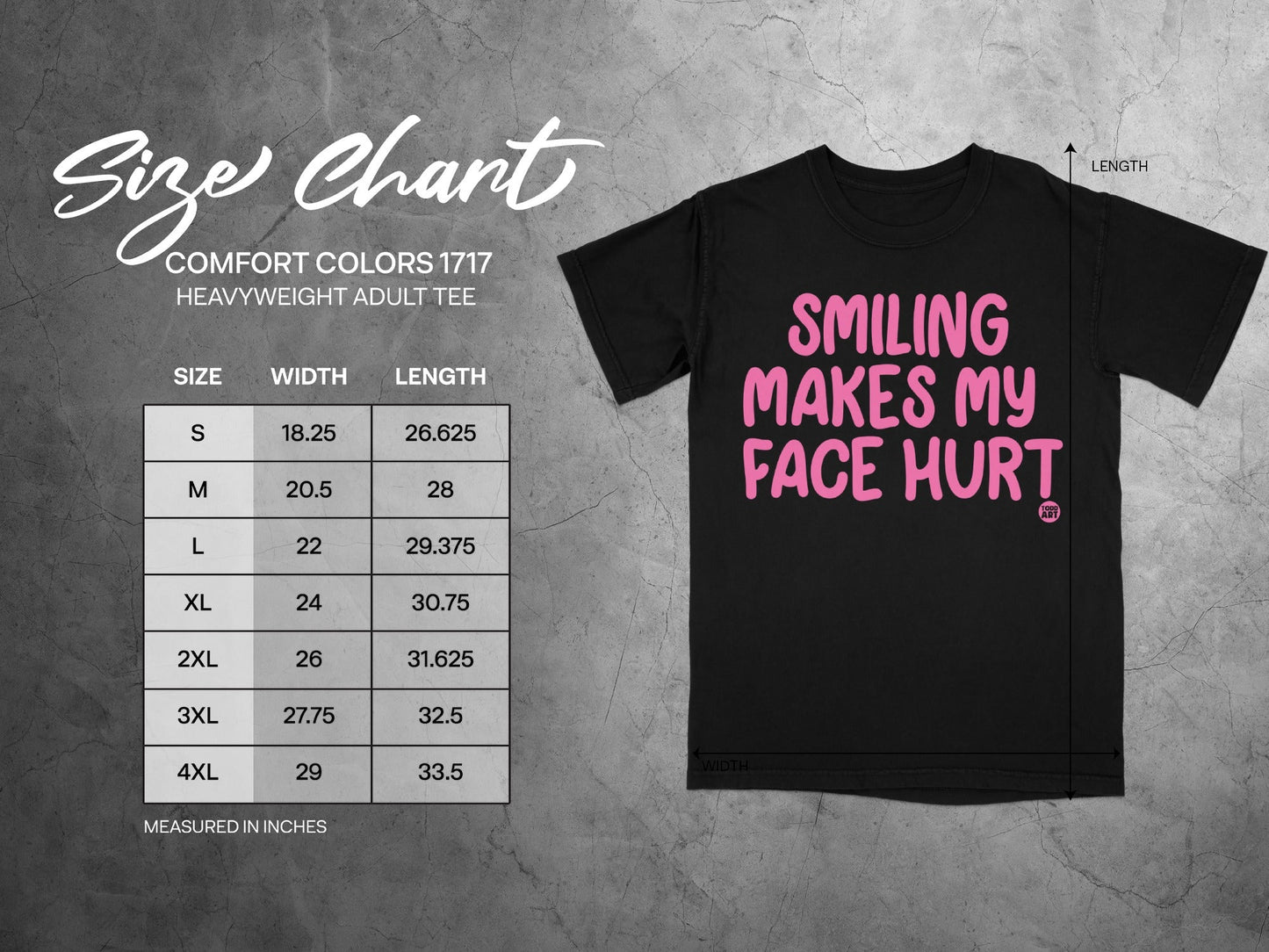 Smiling Makes My Face Hurt Heavyweight Adult Tee Product