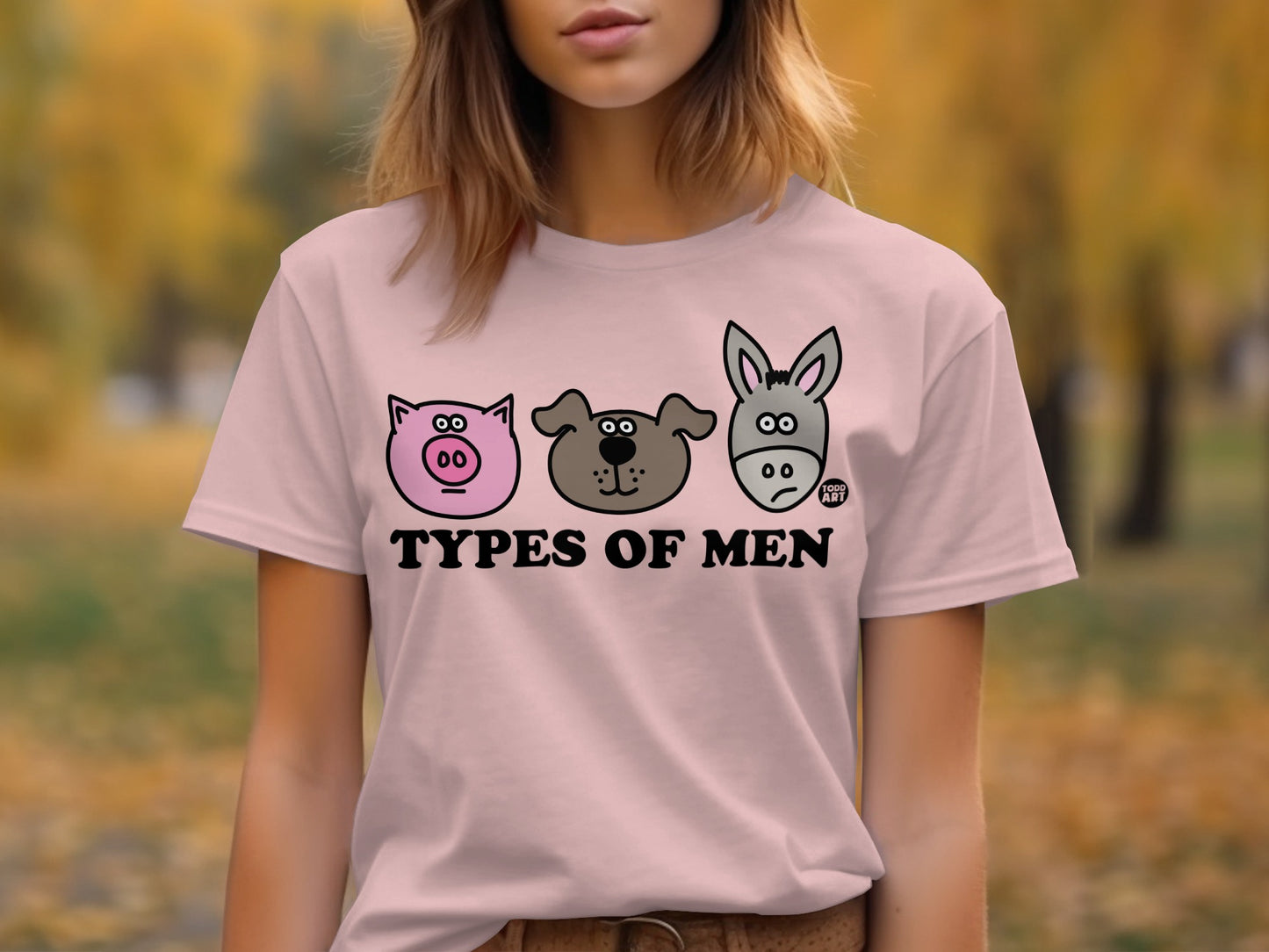 Funny Cartoon Animals Types of Men T-shirt