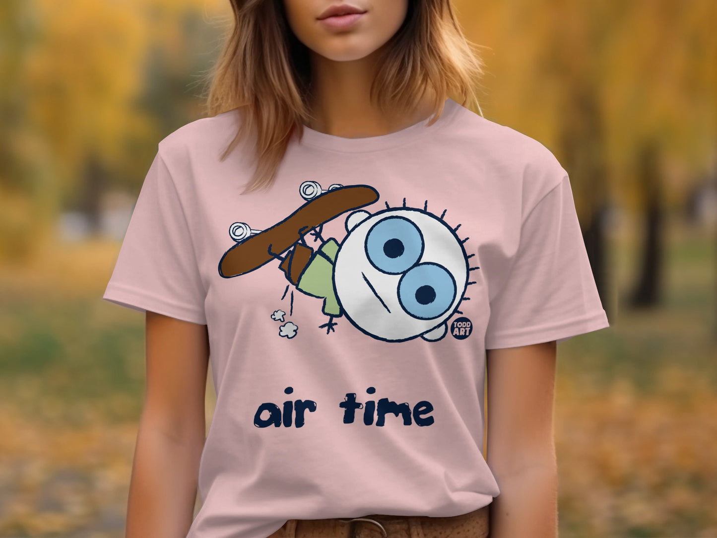 Air Time Cartoon Skateboarding Graphic T-shirt
