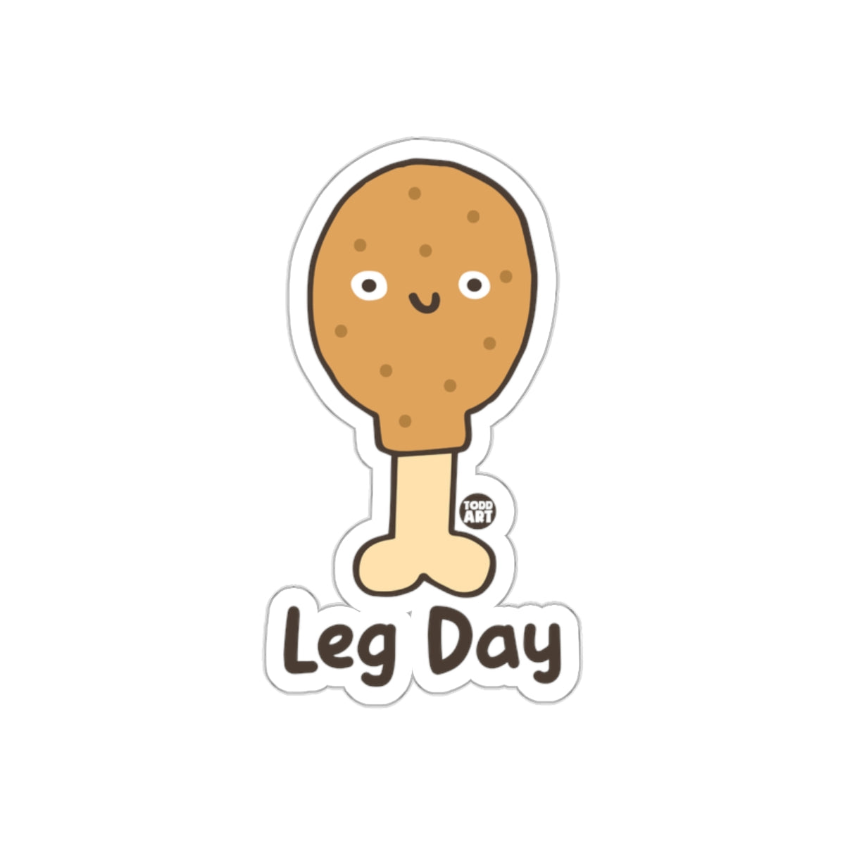 Cute Cartoon Leg Day Drumstick Character Sticker