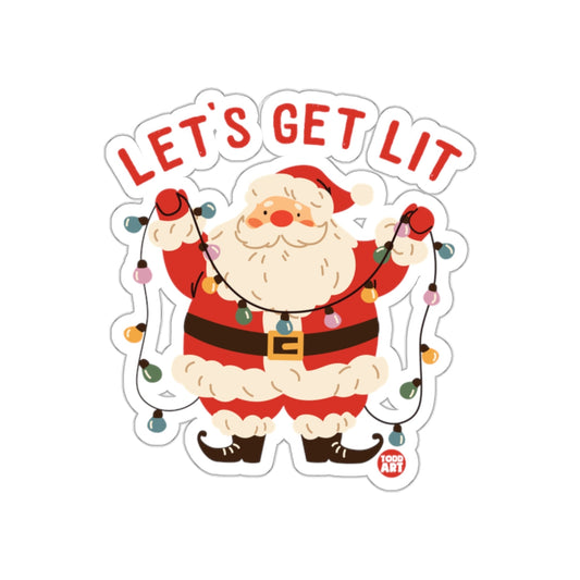 Let's Get Lit Santa with Christmas Lights sticker