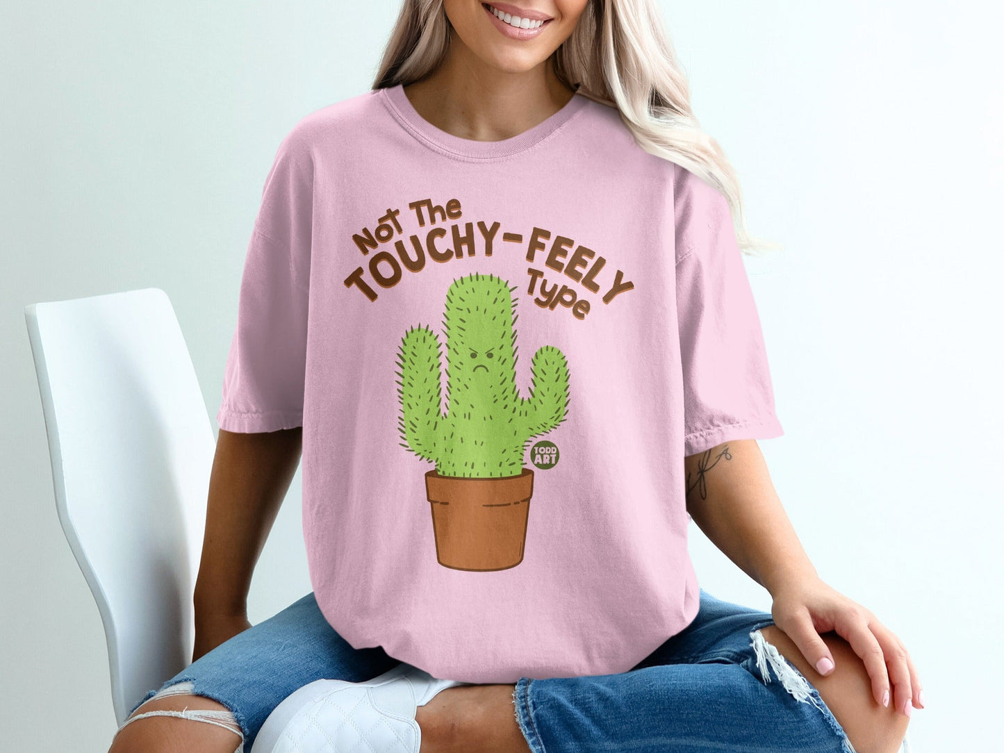 Not The Touchy Feely Type Cactus Graphic T-Shirt