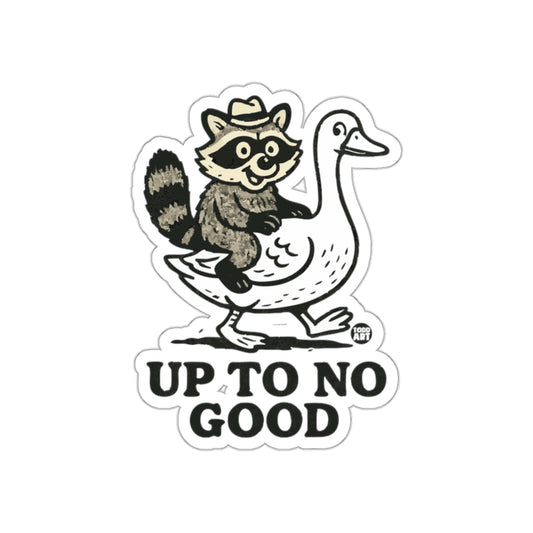 Up To No Good Raccoon On Goose Animal Illustration Stickers