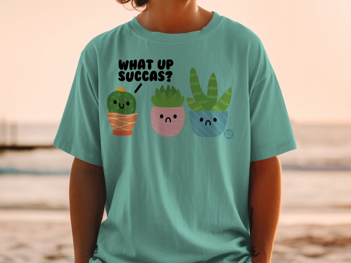 What Up Succas Cute Cactus and Succulent T-Shirt