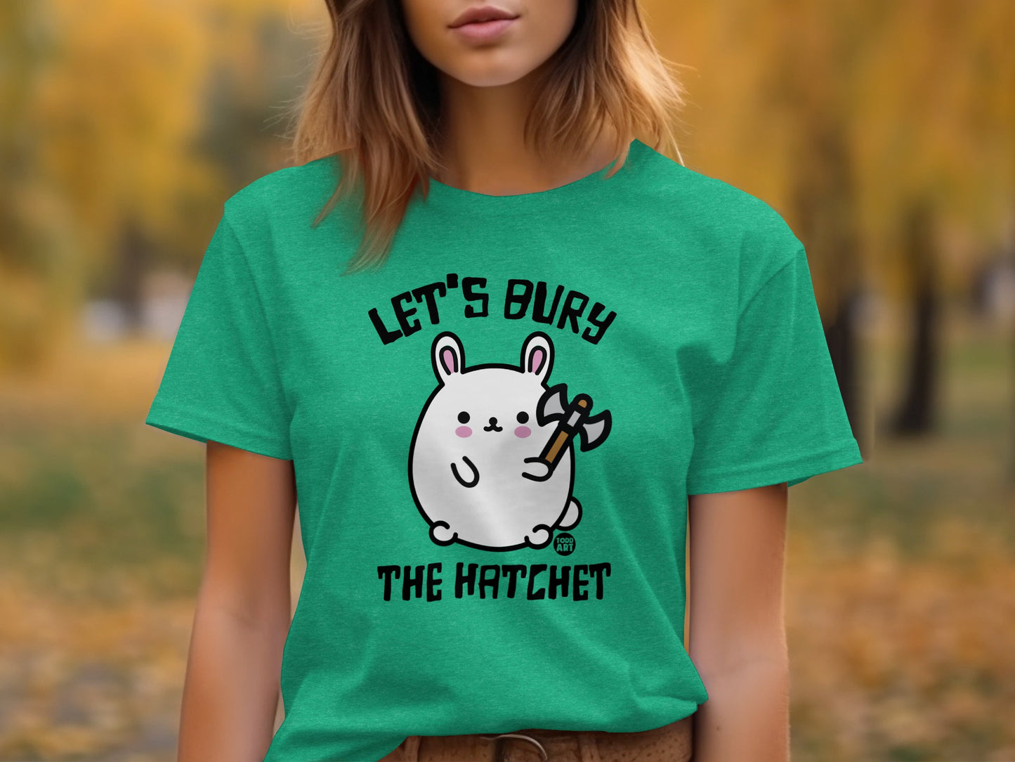 Let's Bury The Hatchet Cute Cartoon Bunny Shirt