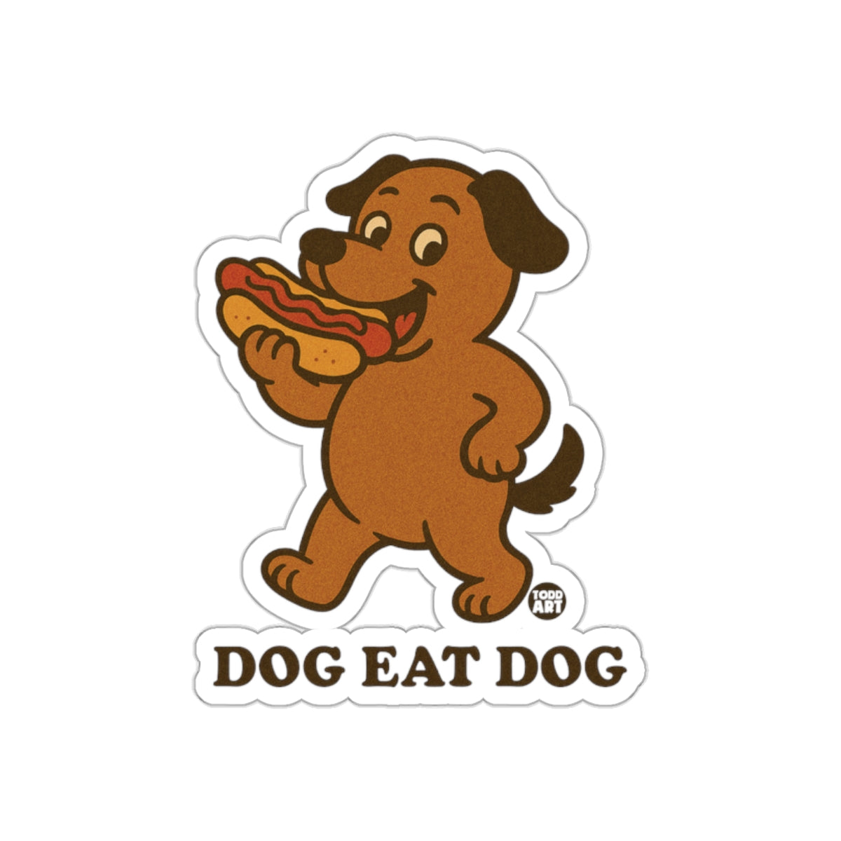 Dog Eat Dog Hot Dog Eating Funny Dog Sticker